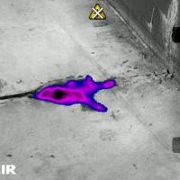 Thermal Image Showin Moisture Within a Concrete Basin