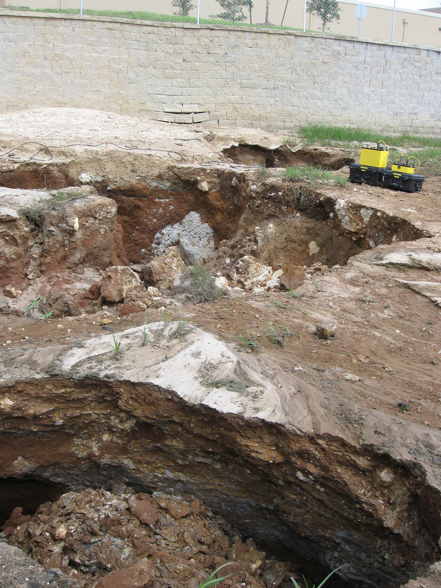 Sinkholes within a retention pond, Marion County, Florida