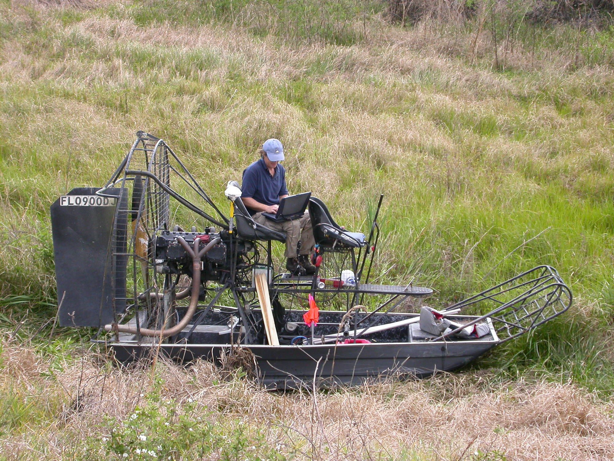 GPR Survey with an airboat to map extends of sinkhole features