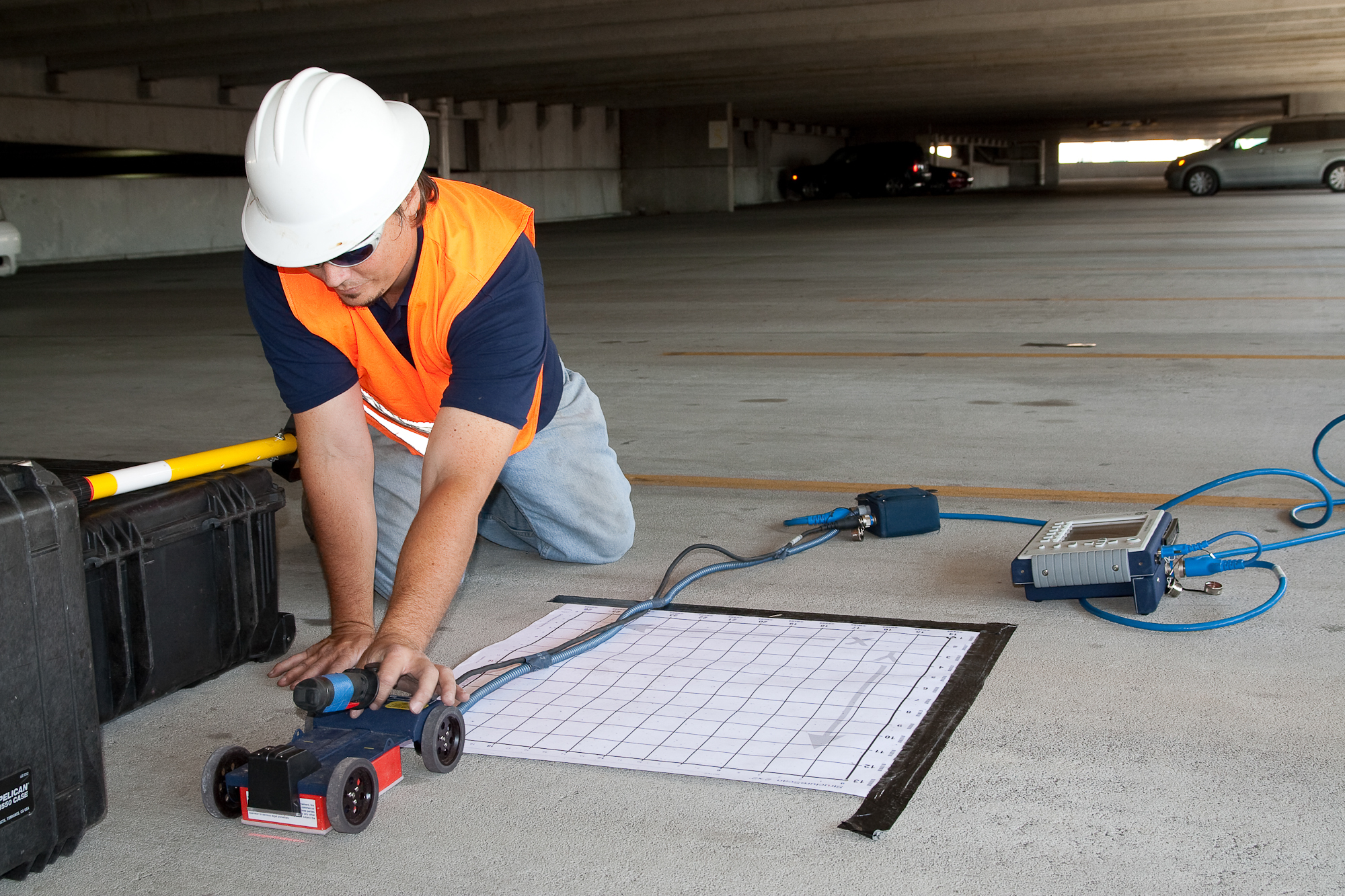 GPR Survey to Map Post Tensioning Cables (GSSI Structurescan)