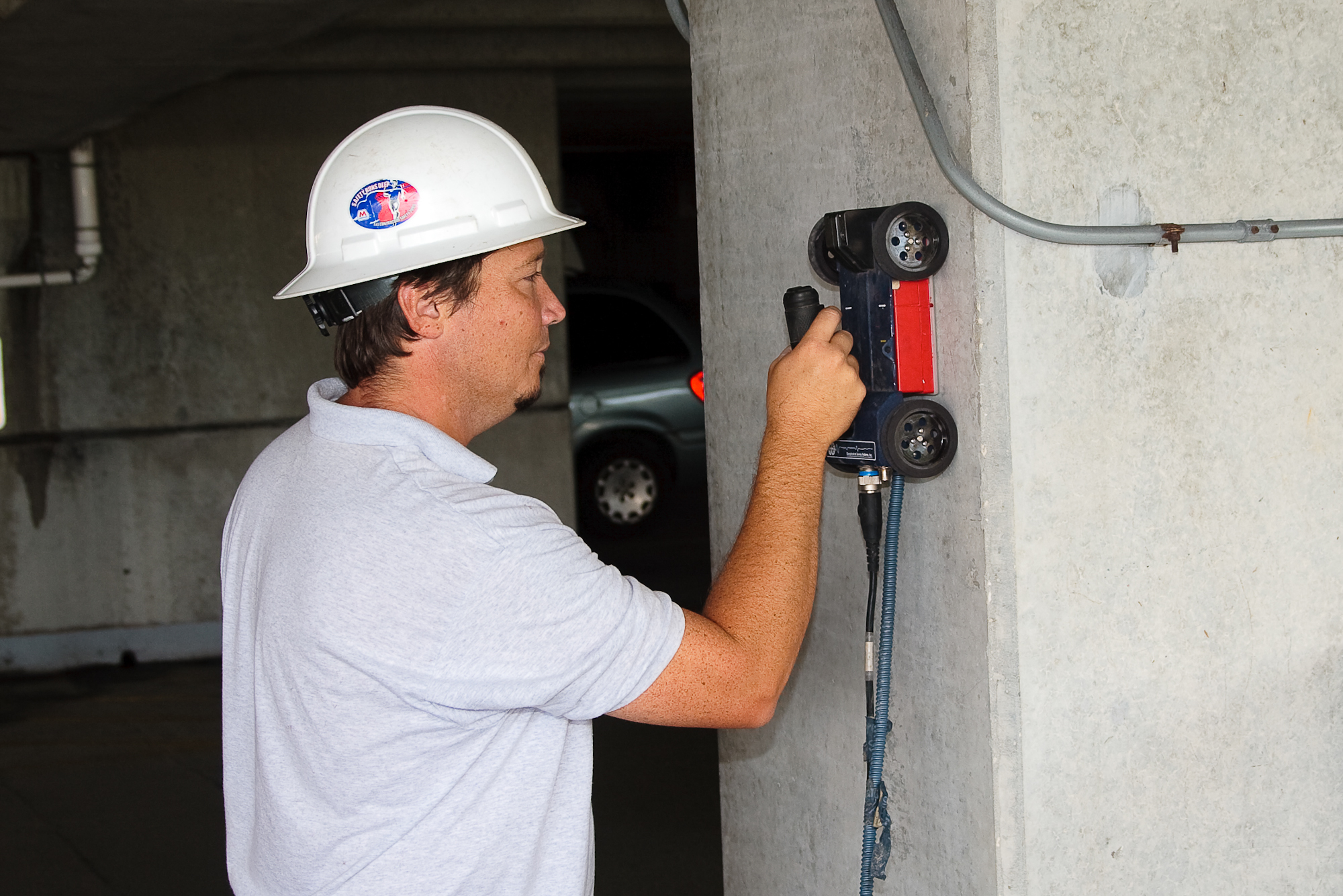 GPR Survey to Map Rebar within a Column (GSSI SIR 3000)