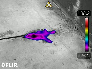 Thermal Image Showin Moisture Within a Concrete Basin