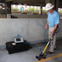 GPR Survey to identify post tensioning cable and rebar (GSSI Structurecan System)