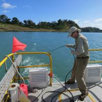 Deploying a hydrophone cable (conducted with Spotlight Geophysical)